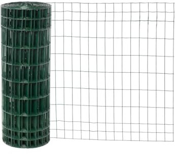 Garmix Gartenzaun Maschendraht Gitterzaun Wildzaun Schweißgitter Grün 25m 5x10cm 2,10mm (80 cm)