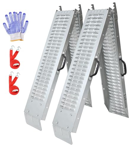 LIEKUMM Folding Loading Ramps 188 x 22 cm, Aluminium, 400 kg Capacity