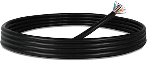 Yuanjoy 13 Filis 10 Metri x 0,5 mm² Cavo Piatto del Rimorchio Multiuso, Filo Piatto, Nero, Cavo di Messa a Terra per Roulotte, Camion, Industria