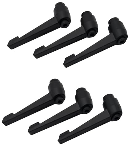 SHULLIN 6 unidades M6 ajustable palanca de sujeción mango rosca interior palanca ajustable negro manijas de máquina metal rosca exterior botones para máquinas de soldadura equipos de presión (M6)