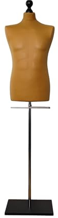 LUSORIA Schneiderpuppe, Schneiderbüste männlich mit Hosenhalter, Farbe - beige/schwarzer Standfuß …