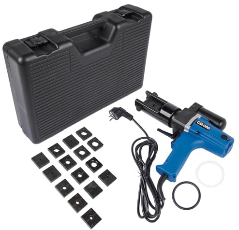 120KN Herramienta de engaste hidráulica eléctrica 15 insertos de prensado 4-300 mm² Crimpadora eléctrica hidráulica de alambre Alicates para Terminar Terminales De Cobre/Aluminio Hopzty