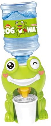 Alasum Mini Dispensador de Agua Forma de Rana, Juguete Creativo y Portátil de Plástico Verde, Dispensador de Bebidas para Juegos de Cocina y Hogar, Fuente de Agua Divertida