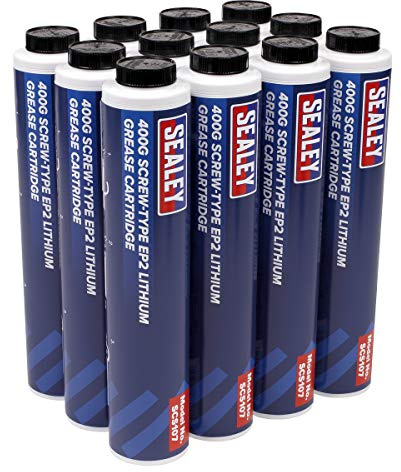 Sealey SCS108 schraubbar EP2 Lithiumfettkartusche 400g 12er-Pack