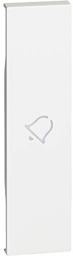 Bticino KW01D Cover Living Now con Simbolo Campanello, Cover illuminabile, 1 Modulo, Colore Bianco