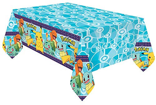 Pokémon: Tovaglia decorazione per compleanno dei bambini e feste a tema, Rettangolare, 120 cm x 180 cm, lavabile