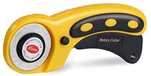 MaoXinTek Cortador Rotatorio, Cúter Rotativo Tela Costura con 45mm Cuchillas Redondas para Acolchar Cortar Herramienta de Corte para Cortar Tejidos Tarjetas Papel Cuero
