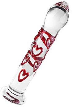 EIS Heart Of Glass'Glas-Dildo | Sex-Spielzeug für Frauen aus Borosilikatglas | Sex Toy Temperaturspiele | 17,5 cm