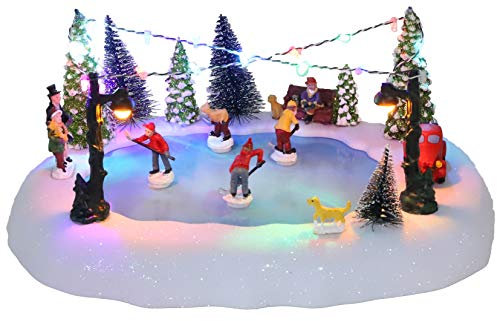 Christmas Concepts® 300mm (12) Battery Operated Musical LED Animated Ice Rink Village Scene - Plays 8 Christmas Melodies
