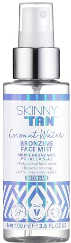 Skinny Tan Coconut Water Tanning Face Mist - Streak Free & Lightweight Fake Tan with Q10, Vitamin E, Vitamin C & Hyaluronic Acid, Cruelty-Free & Vegan Self Tan - Medium, 100ml