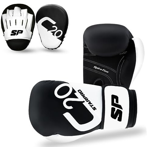Starpro | C20 Boxhandschuhe & Box Pratzen für Harte Schläge & schnelles K.O. | Boxhandschuhe Männer, Boxhandschuhe Damen, Box Handschuh Herren Set, Boxen Sport, Box Training, Box Handschuhe