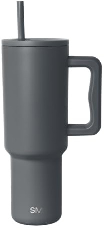Simple Modern 40 oz Trek Tumbler with Handle and Straw Lid | Cup Holder Friendly Insulated Stainless Steel Travel Mug | Graphite