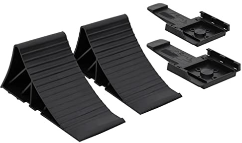 vidaXL Unterlegkeile 2 STK., Unterlegkeil Bremskeil mit Halter, Bremskeile Keile für Anhänger Wohnwagen Hemmschuh Domar, Anhängerkeile, Kunststoff