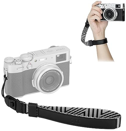JJC Camera Wrist Strap Hand Strap for R100 Canon G7X Mark III II G5X II R100 Sony ZV-E1 RX100 VII VI Ricoh GR III II Fuji X-M5 X-T5 X-T4 X-T3 X-E4 Panasoni G100 GX85 GX9 GH6 FZ1000 (Silver Grey) | Hand Strap w Patented Quick Release Buckle for Fast Switch (2026 Red Dot Winner), Soft Nylon material w/ Microfiber Leather