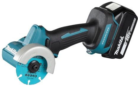 Makita DMC300RTJ - Cortador de disco compacto (18 V, ion de litio, 76 mm, sin escobillas, incluye 2 baterías de 5,0 Ah y cargador)