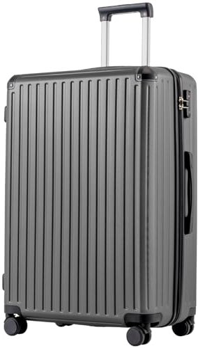 COOLIFE Koffer Trolley-Koffer Hartschalen-Koffer Rollkoffer Reisekoffervon ABS-Material mit TSA-Schloss Teleskopgriff und 4 Zwillingsrollen (Grau, Großer Koffer)