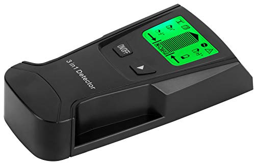 Détecteur de Fils et de Goujons en Métal AC 3 en 1, Scanner Mural Portable, Dispositif de Détection, écran LCD pour Atelier de Bureau à Domicile (BLACK)