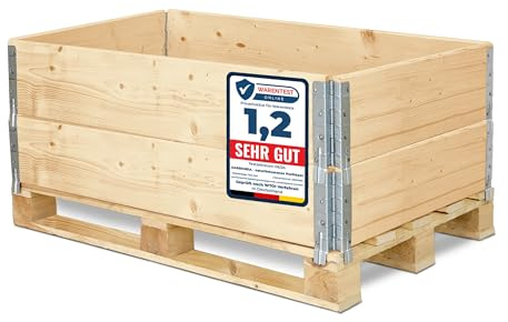 Garronda Telaio aggiuntivo in legno per pallet – Cassa di stoccaggio in legno – Rialzo per pallet – (senza pallet Naturale 2 Pezzi) GD-0096