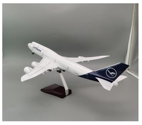 LIUSANG Modellflugzeuge 47CM 1:150 for Lufthansa Airlines 747-8 Boeing Flugzeuge, Druckgussflugzeuge, LED-Licht, fertiges Modell Für Ausstellungszwecke geeignet(with Light)