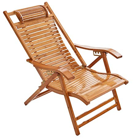 Relaxsessel, Klappbarer Holz-Relaxsessel, Outdoor Relaxer Sonnenliege mit Verstellbarer Rückenlehne, Loungesessel für Garten, Balkon, Terrasse, Belastbar 200kg