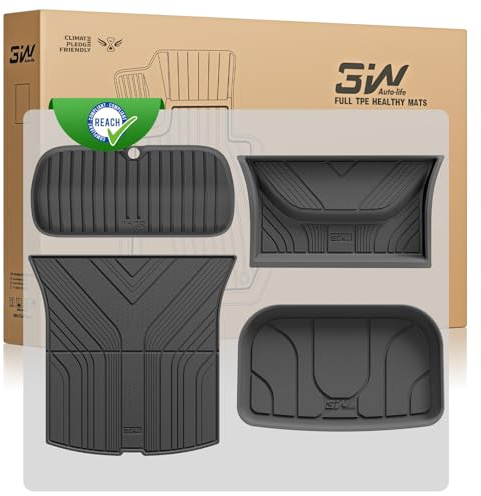3W 4 Pcs Boot Liner Custom Fit for Tesla Model Y Juniper Premium Performance 2025 2026 New Version (Not for Standard), Thorex™ All Weather Dog Friendly Full Coverage Car liners Trunk Mats