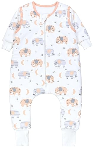 TupTam Sacco Nanna a Pelo con Piedi Braccia Gambe Invernale per Bambino Bambini, Elefante/Luna, 92-98