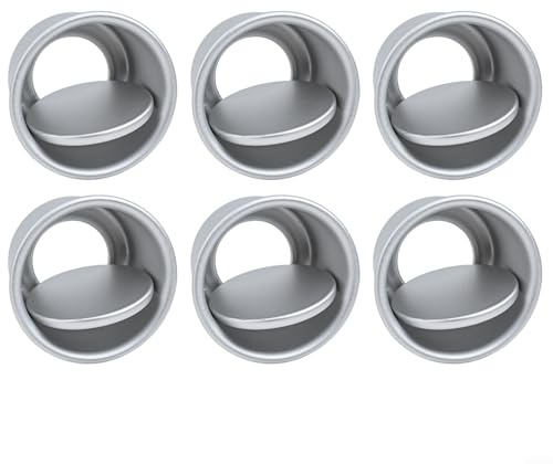 Yuanpgky Mini tortiera da 5 cm con fondo rimovibile, in lega di alluminio, per matrimoni, compleanni e torte di Natale, strumento per la preparazione di dessert fai da te (6 pezzi)
