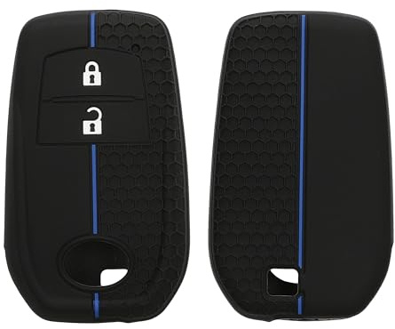 kwmobile Autoschlüssel Schutzhülle kompatibel mit Toyota 2/3 Button Aygo Yaris Cross RAV4 GR 2020-2024 Hülle - Schlüsselhülle aus Silikon - in Schwarz Blau