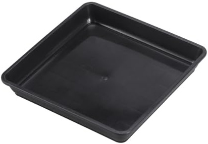 Toyvian Lot de 10 Soucoupes Carrées en Résine Noire pour Pots en Plastique, Plateau Carré 15x15 Cm Intérieur et Extérieur, Accessoire Jardin pour Drainage et Protection des Surfaces