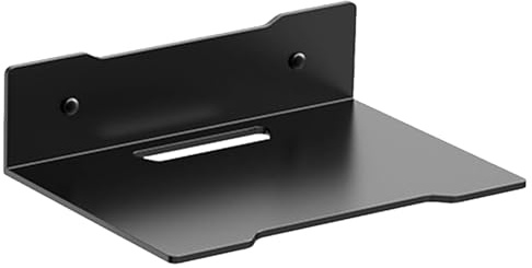 Qiwieod Router-ställ i metall med stark lastkapacitet, vägghylla för digitalbox, routrar och konsoler | reptålig multimedia, vägghylla för TV-box, kabellådor, Hi-Fi-mottagare, DVD-spelare