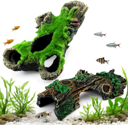 ZhouWei 2 Piezas Adorno para Acuario de Cueva, Decoracion Acuario | Decoración de Acuario Resina, decoración para piscina peces, Cueva Oculta Acuarios Accesorios Peceras y Acuarios