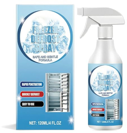 Kylskåp avfrostningsspray för frys, avfrostning och avisningsmedel, enkel frostning, sparar ström och lukt, mångsidig användning, enkelt och bekymmersfritt underhåll 120 ml