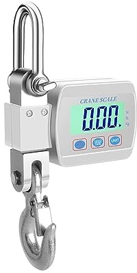 Escala colgante Báscula colgante Digital de 300Kg/500Kg, báscula grúa portátil, servicio pesado, gancho Industrial con retroiluminación LCD, cambio unidad(500kg Silver)