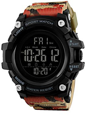 Redlemon Reloj Deportivo Militar con Pantalla Digital, Resistente al Agua, retroiluminación, cronómetro, Alarma, Temporizador Dual, Temporizador, Correa Ajustable, Modelo 1384, Camuflaje, M,