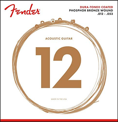 Fender 860L Phosphor Bronze Acoustic Guitar Strings Dura-Tone® Coated 12-53