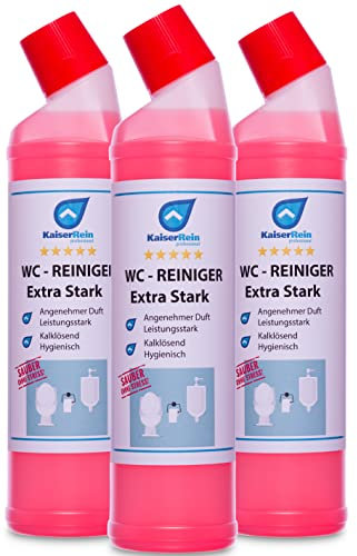 KaiserRein Profi WC-Reiniger extra Stark Urinsteinentferner Urinsteinlöser SET 3 x 0,75 L flüssig Toilettenreiniger I Sanitärreiniger I Badreiniger Konzentrat