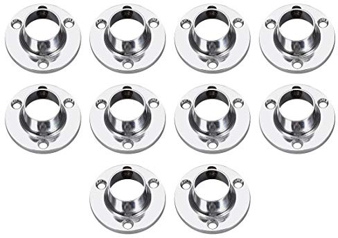 sourcing map Closet Wardrobe Rod Flange,16mm/0.63inch Dia, Socket Bracket Support Holder for Pipe 10Pcs