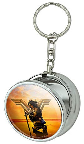 GRAPHICS & MORE Wonder Woman Movie Poster Portable Travel Size Pocket Purse Ashtray Keychain with Cigarette Holder