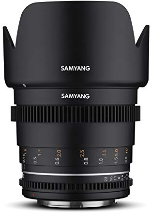Samyang MF 50mm T1,5 VDSLR MK2 Canon M – lichtstarkes T1,5 Normal Cine- und Video Objektiv für Canon M Mount, 50 mm Festbrennweite, Follow Focus Zahnkränze Vollformat und APS-C, 8K Auflösung