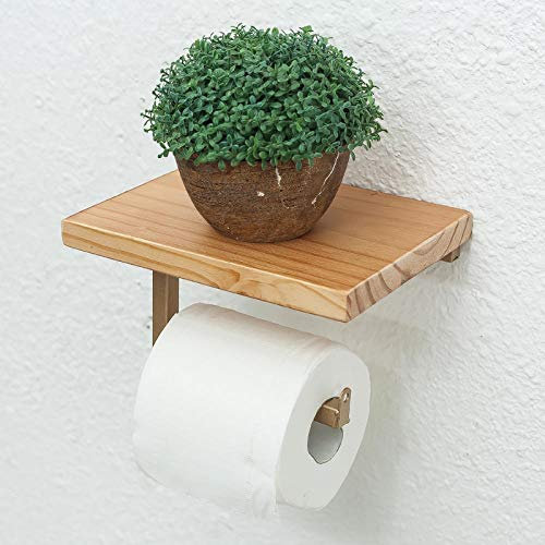 SlimpleStudio Toilettenpapierhalter Retro Eisen Toilettenpapierhalter Hotel Roll Papier Wandbehang Rack-Holz-Regal mit Telefon-Halter Toilettenpapier-Halter-Weinlese-A Klopapierhalter (Color : 1)