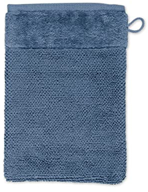 Möve Bamboo Luxe Gant de Toilette 60% Coton / 40% Viscose en Cellulose de Bambou, Bleu Acier, 15 x 20 cm