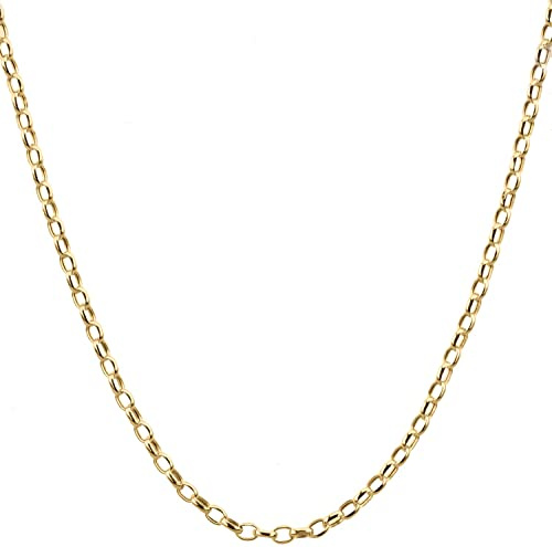 Old English Jewellers 9ct Yellow Gold Oval Belcher Chain Necklace for Men & Women - 20.