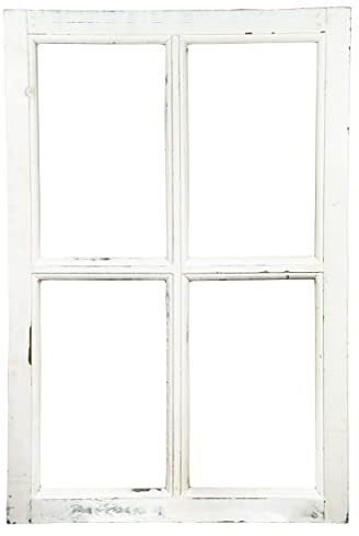 Blümelhuber Finestra decorativa vintage in stile rustico, decorazione vintage da appendere, decorazione da parete in legno, decorazione per finestre in legno
