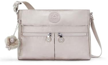 Kipling New Angie Kleine Umhängetasche, Metallic Glow (Silber)