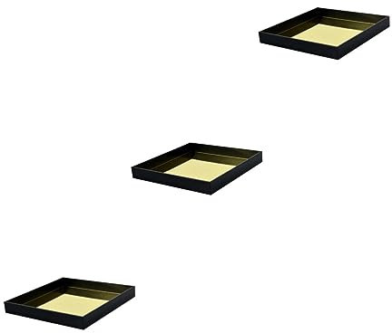 minkissy 3 Stück Spiegeltablett Make up Spiegel Glas Parfüm Tablett Vintage Schminkspiegel Parfüm Tablett Kommode Retro Spiegel Tablett Kosmetik Aufbewahrung Dekorative Tablett Spiegel Aufbewahrung