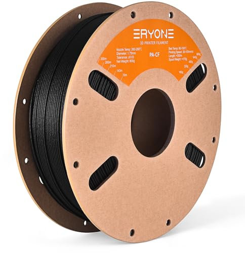 ERYONE Carbon Fiber Filament 1.75mm +/- 0.03mm, 3D Printing Filament, Fit Most FDM Printer, Nylon PA6 CF Black, 800g Spool