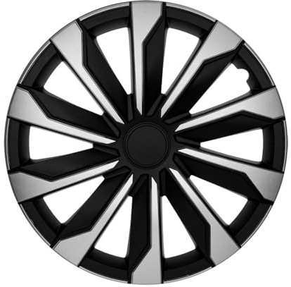 AutoStyle 4er Set Radzierblenden Typhoon 17-Zoll Silber/Schwarz