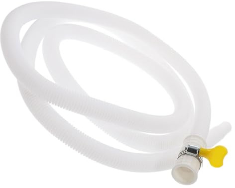 ETHZZLE Manguera de Drenaje de Repuesto Blanco Aire Acondicionado | Tubo Desague Aire Acondicionado, Manguera de Drenaje de Agua, con Abrazadera de Acero Inoxidable