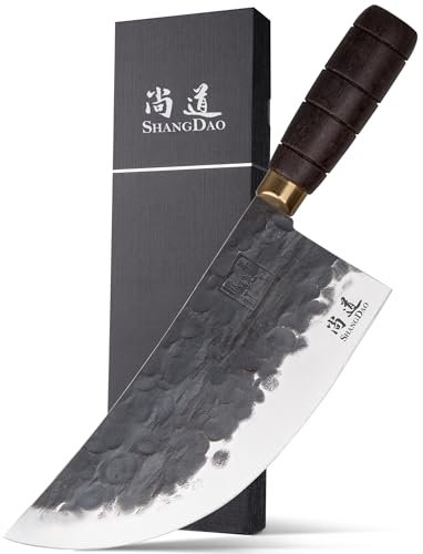 SHANGDAO Coltello da macellaio 20 cm, forgiato a mano Coltello da macellaio in acciaio inossidabile ad alto tenore di carbonio tedesco con, Full Tang Handle for Home Kitchen and Restaurant