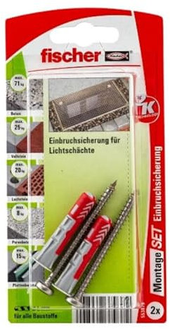 fischer M-Set Einbruchsicherung Lichtschacht K 5 Stk
